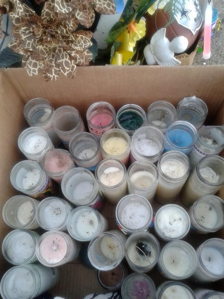 More candles left behind.